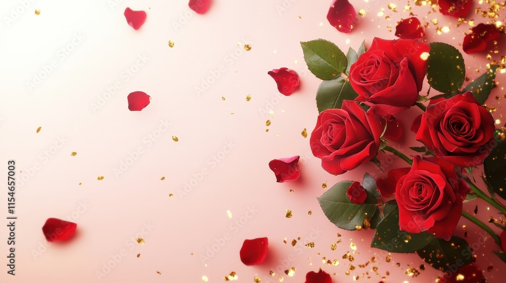 Valentine's Day or Wedding Background with Beautiful Roses. Concept for a romantic party invitation or love message. Premium and luxurious Ai-Generative.
Valentine's Day or Wedding Background with Beautiful Roses. Concept for a romantic party invitation or love message. Premium and luxurious Ai-Generative.