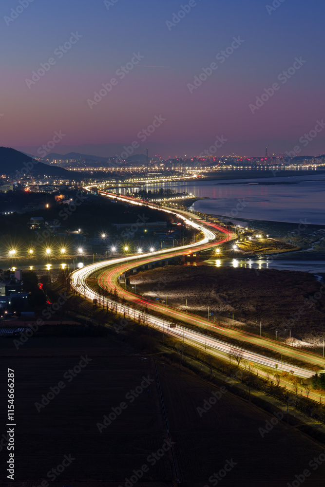 Fototapeta premium Early morning of Paju Province, South Korea