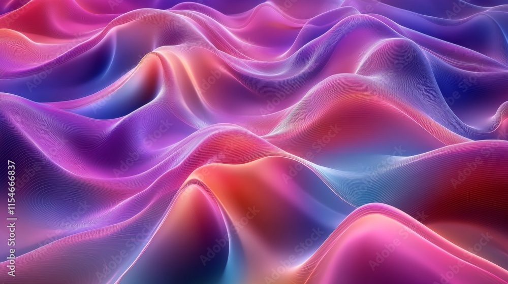 Fototapeta premium Vibrant Abstract Waves in Bright Colors