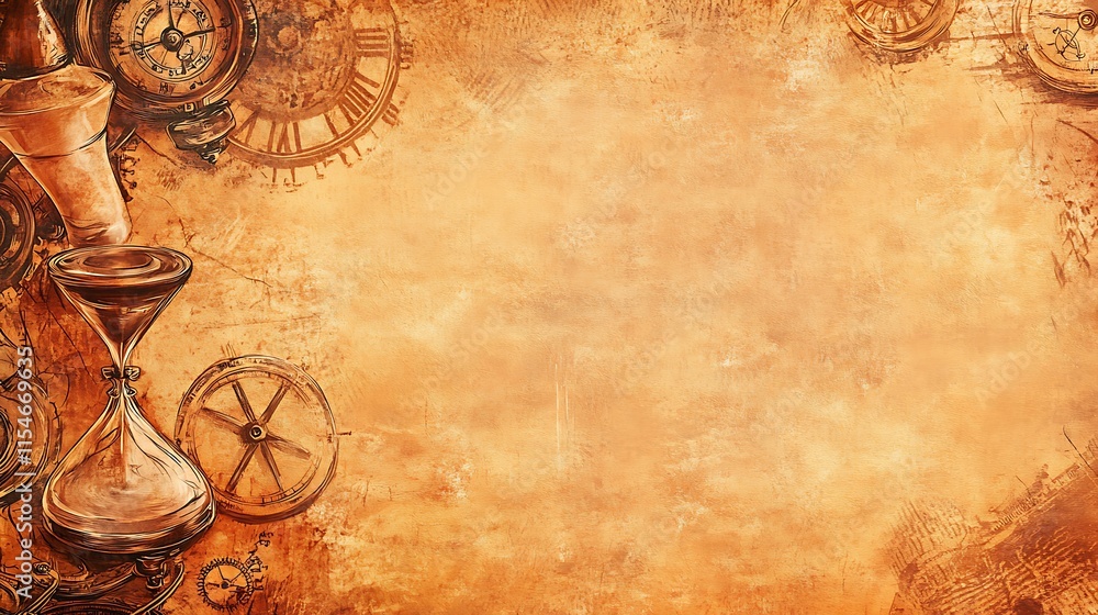 Naklejka premium Vintage clockwork background with copy space.