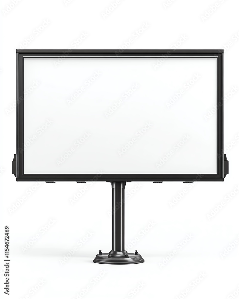 Naklejka premium Vertical blank white billboard, perfect for marketing promotions and business announcements, clear and professional design for advertising