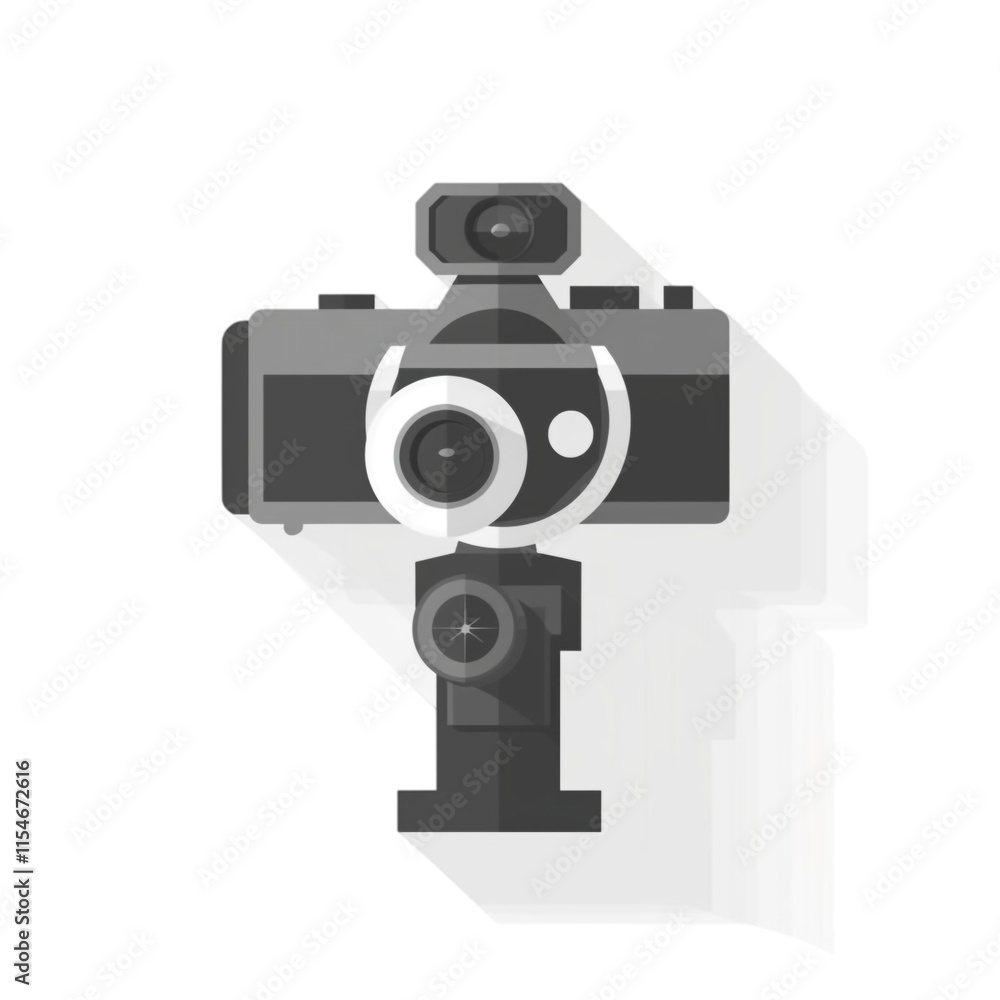 Flat Modern Icon of a Video Camera Isolated on Transparent Background Flat Modern Icon of a Video Camera Isolated on Transparent Background