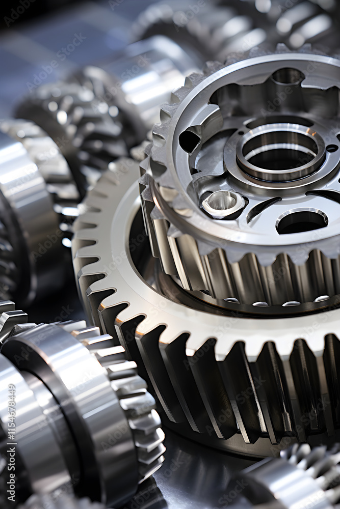 Close Up View Of A Precision Engineered Driver Gear, Central Component in Machine Functionality Close Up View Of A Precision Engineered Driver Gear, Central Component in Machine Functionality