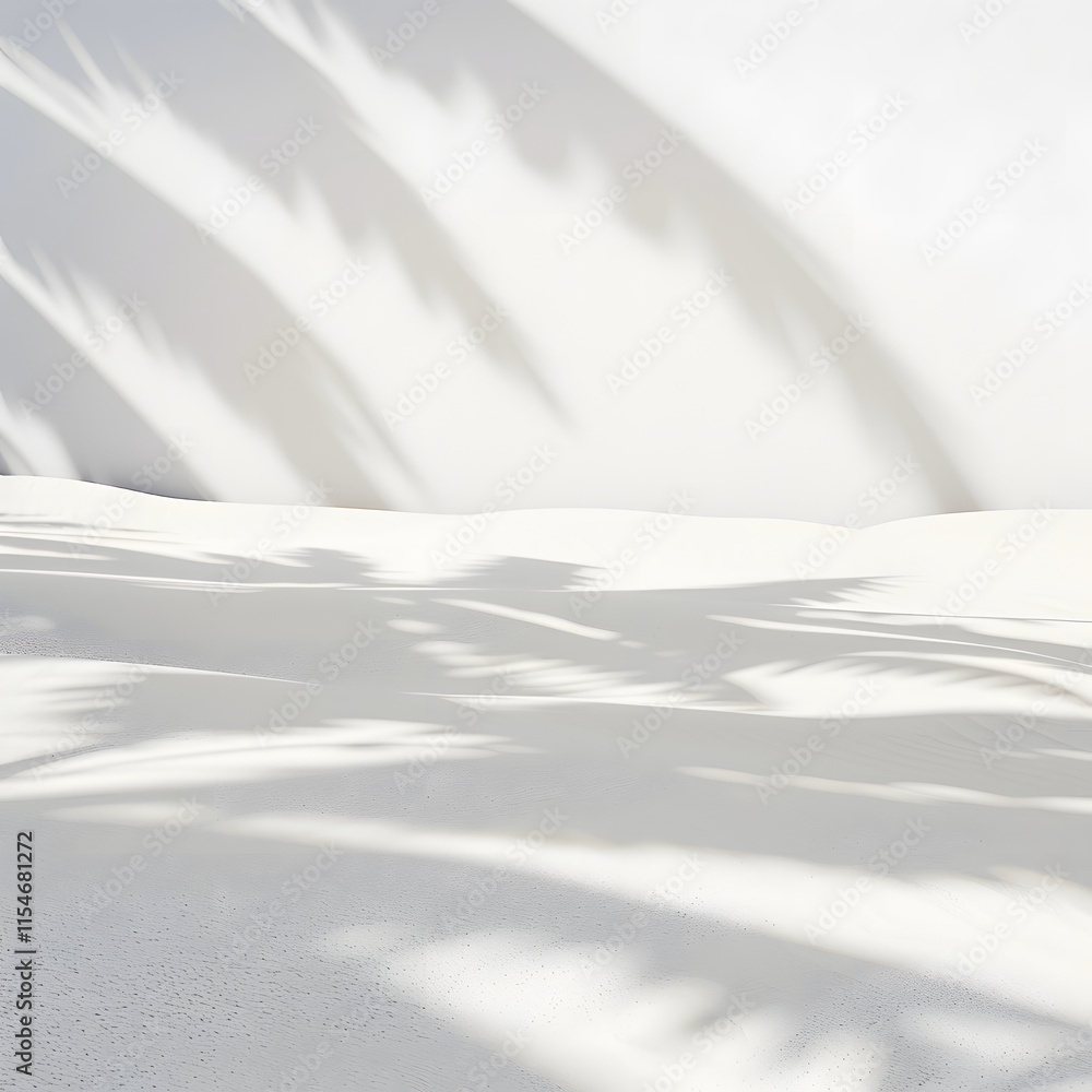 Obraz premium Palm Tree Shadows on White Sand Dune