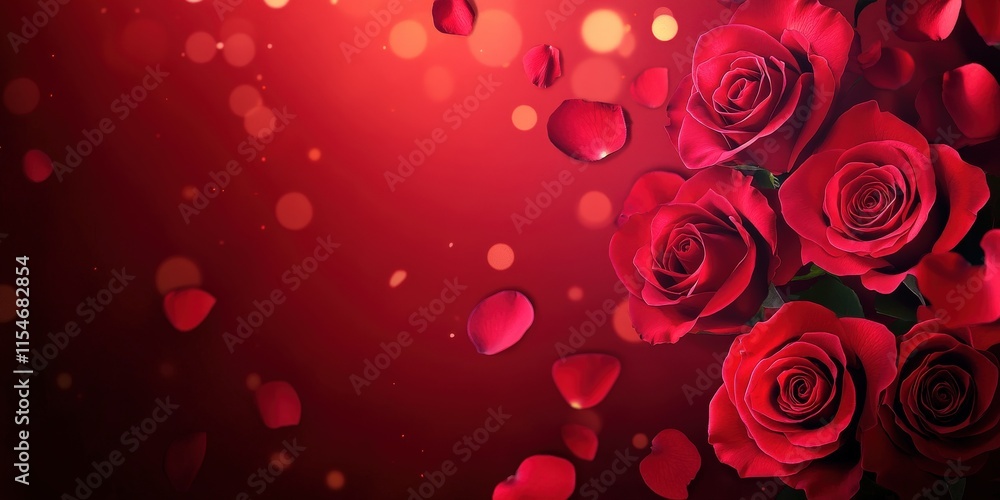 Valentine's Day or Wedding Background with Beautiful Roses. Concept for a romantic party invitation or love message. Premium and luxurious Ai-Generative. Valentine's Day or Wedding Background with Beautiful Roses. Concept for a romantic party invitation or love message. Premium and luxurious Ai-Generative.
