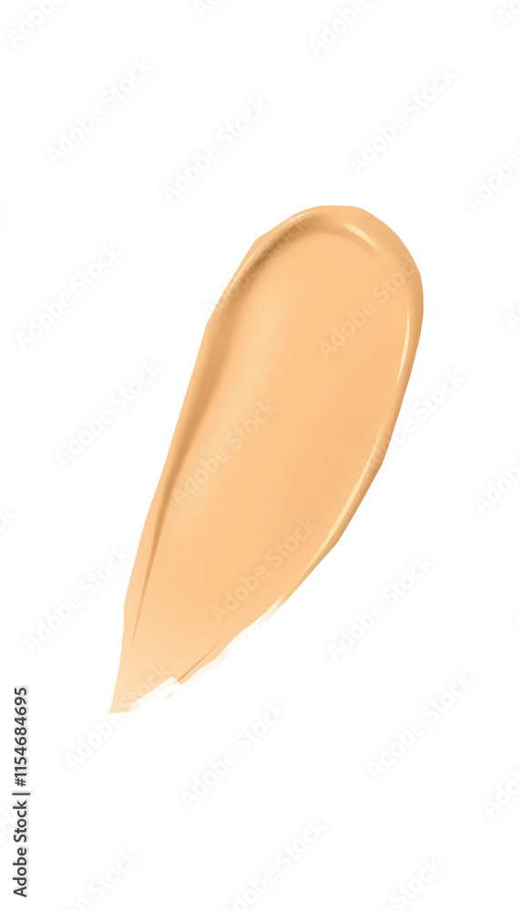 Realistic Foundation Beige Stroke Makeup Illustration isolated Realistic Foundation Beige Stroke Makeup Illustration isolated