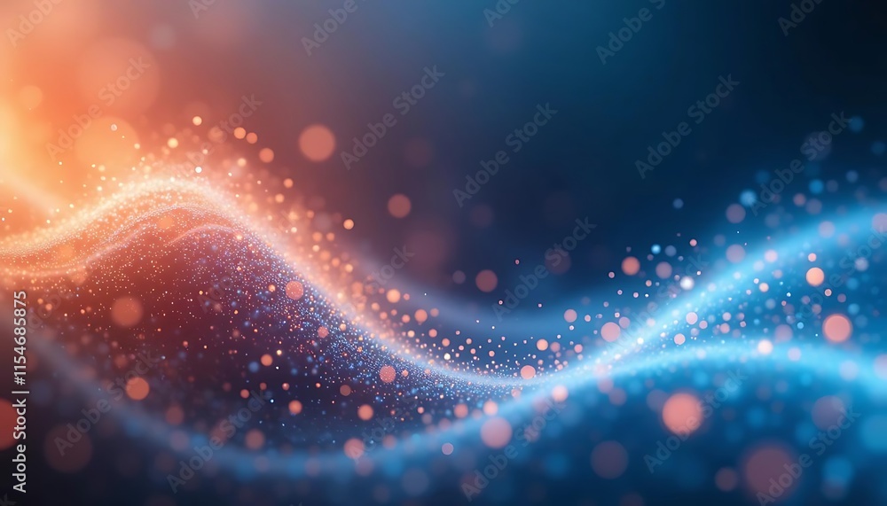 Fototapeta premium Abstract Blue and Orange Particle Wave Background