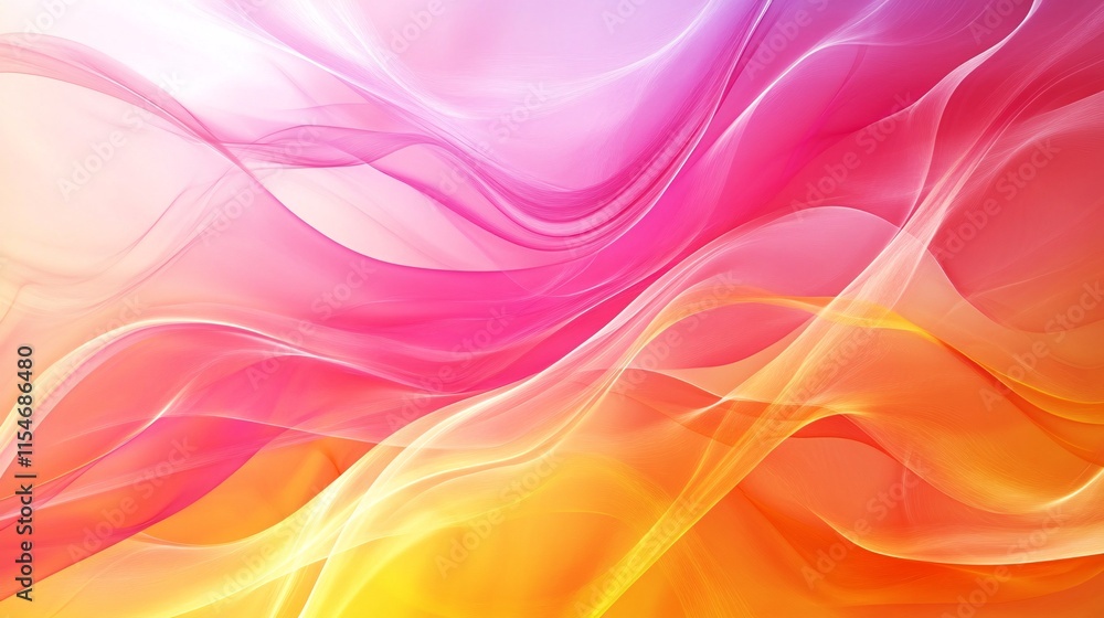 Soft Abstract Waves of Pink, Yellow, and Orange Flowing Light in a Dreamy and Ethereal Background for Creative Design Projects and Artworks Soft Abstract Waves of Pink, Yellow, and Orange Flowing Light in a Dreamy and Ethereal Background for Creative Design Projects and Artworks
