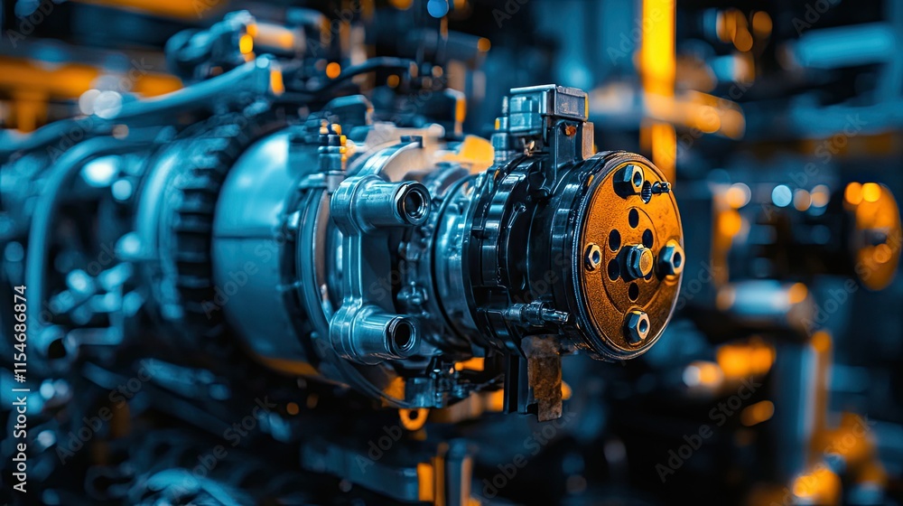 Fototapeta premium Close-up of a Complex Automotive Engine Component