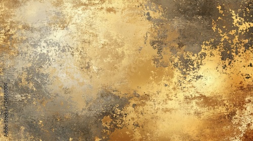 Gold grunge texture with distressed effect - abstract patina background in vintage luxury style - elegant gold wall texture for design and creative projects - vector illustration
