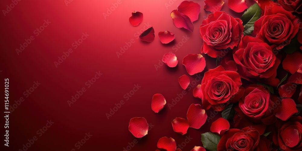 Valentine's Day or Wedding Background with Beautiful Roses. Concept for a romantic party invitation or love message. Premium and luxurious Ai-Generative. Valentine's Day or Wedding Background with Beautiful Roses. Concept for a romantic party invitation or love message. Premium and luxurious Ai-Generative.