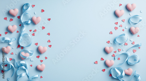 Romantic Blue Hearts Backgr...