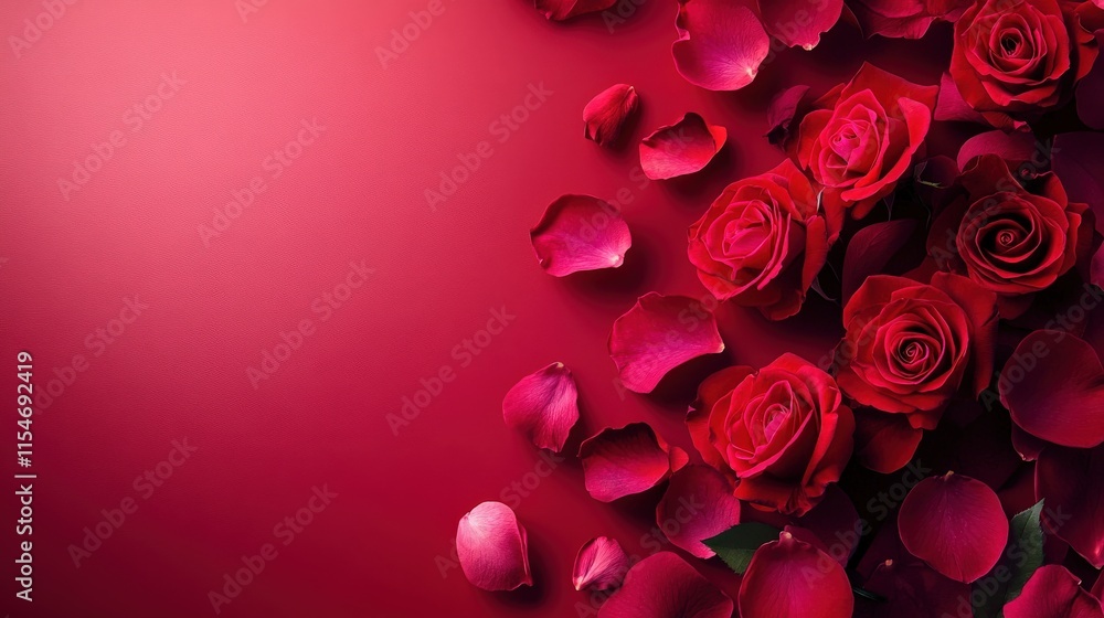 Valentine's Day or Wedding Background with Beautiful Roses. Concept for a romantic party invitation or love message. Premium and luxurious Ai-Generative. Valentine's Day or Wedding Background with Beautiful Roses. Concept for a romantic party invitation or love message. Premium and luxurious Ai-Generative.
