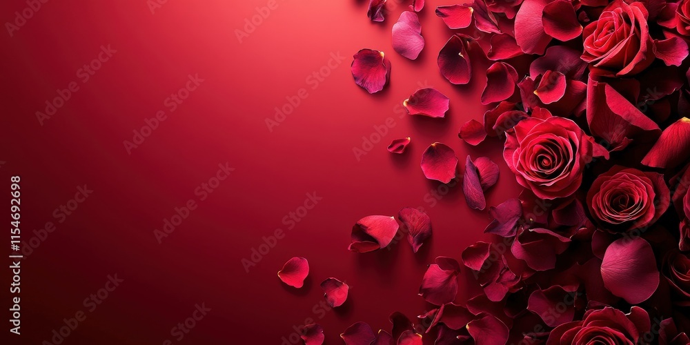 Valentine's Day or Wedding Background with Beautiful Roses. Concept for a romantic party invitation or love message. Premium and luxurious Ai-Generative. Valentine's Day or Wedding Background with Beautiful Roses. Concept for a romantic party invitation or love message. Premium and luxurious Ai-Generative.