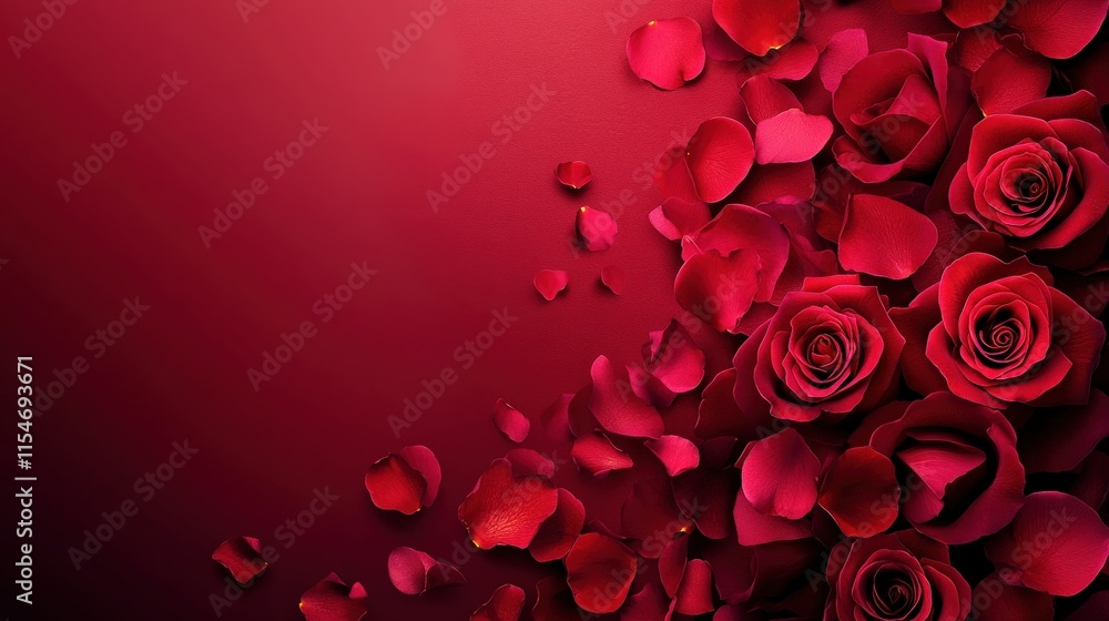 Valentine's Day or Wedding Background with Beautiful Roses. Concept for a romantic party invitation or love message. Premium and luxurious Ai-Generative. Valentine's Day or Wedding Background with Beautiful Roses. Concept for a romantic party invitation or love message. Premium and luxurious Ai-Generative.