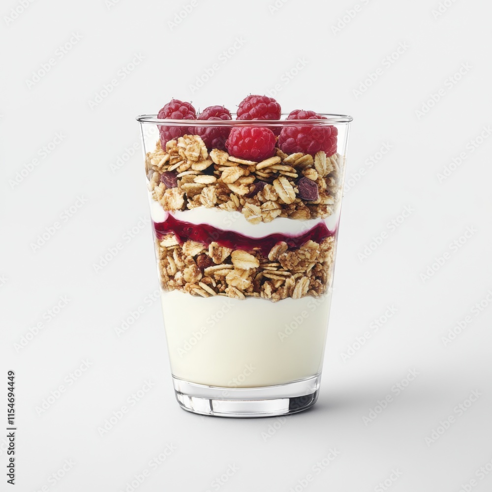 Berry parfait in a glass. Featuring yogurt and granola Berry parfait in a glass. Featuring yogurt and granola