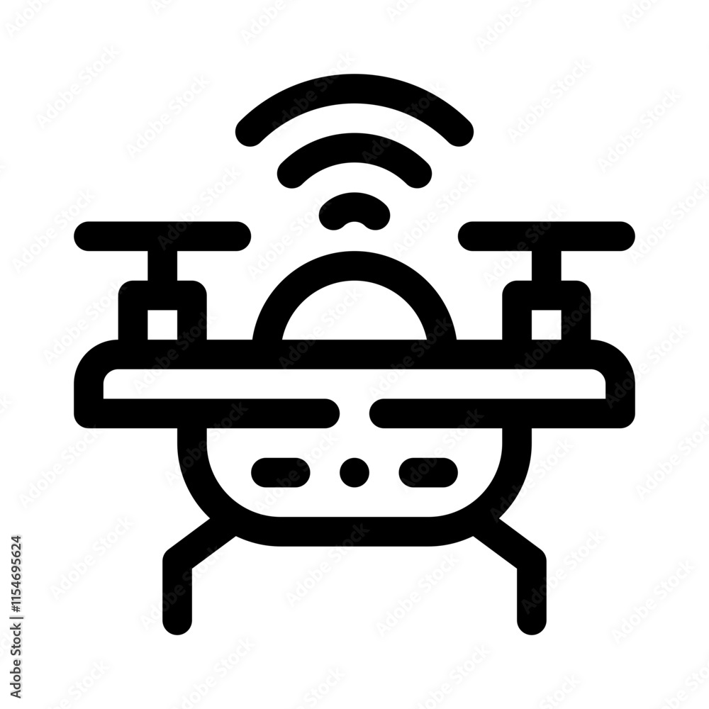 drone network line icon drone network line icon