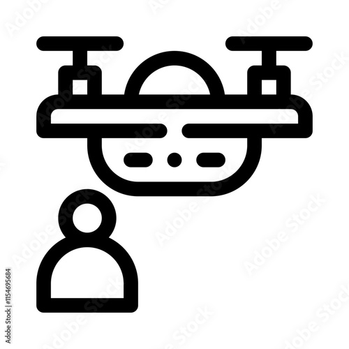 drone pilot line icon