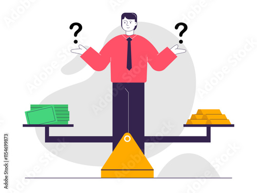 Investment calculating. Investment illustrations. Flat vector illustrations