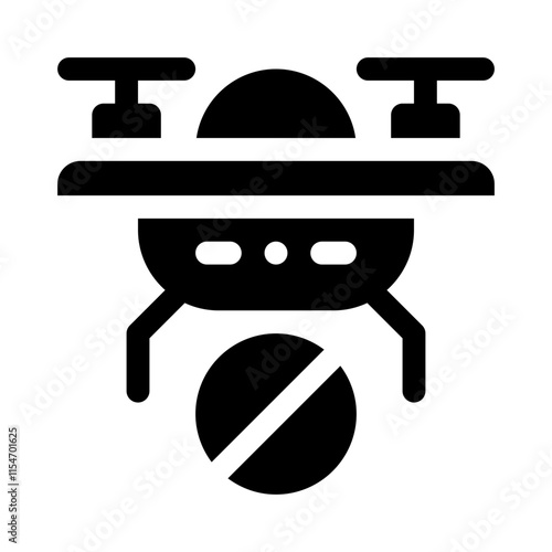 drone regulations glyph icon