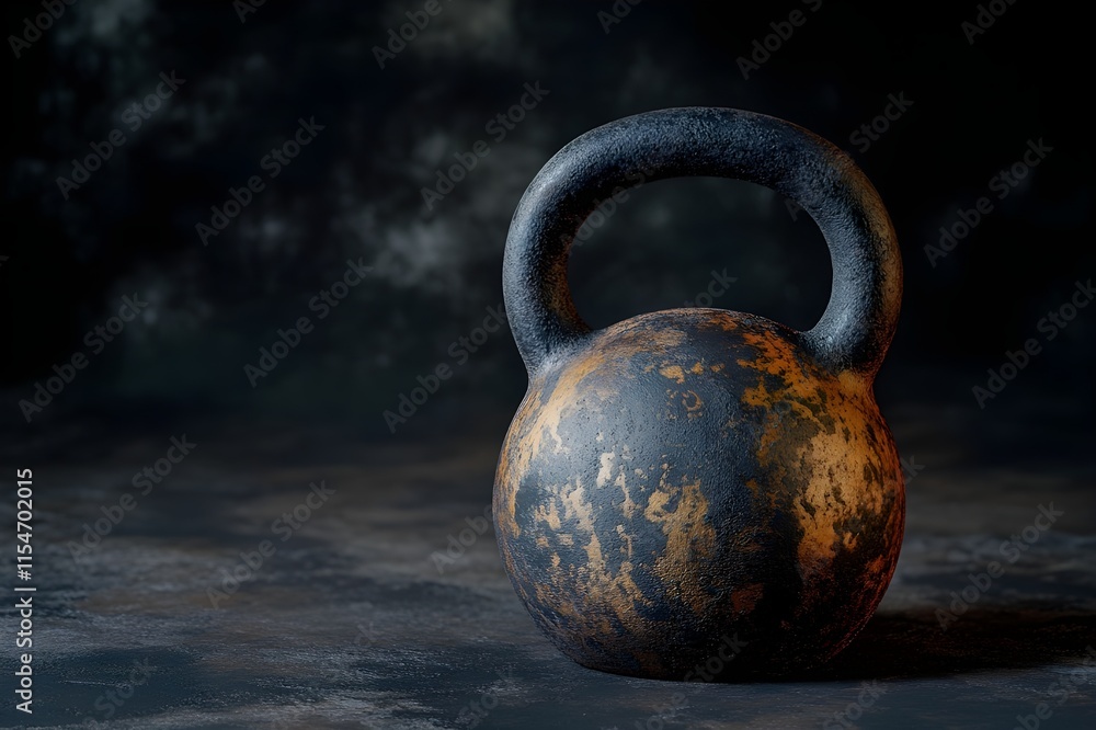 Fototapeta premium Kettlebells are accessed to increase strength, endurance and fitness such as lifting, jumping or deadlift exercises, increasing grip strength and burning up to 300 calories in one session.