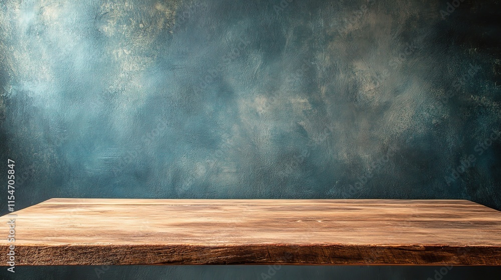 Empty Tabletop in Cozy Coffee Shop Against Minimalist Background
