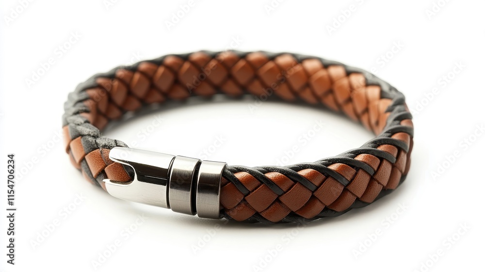 Stylish Leather Bracelet with Metallic Clasp Stylish Leather Bracelet with Metallic Clasp