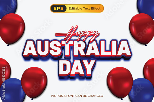 Happy Australia Day editable text effect