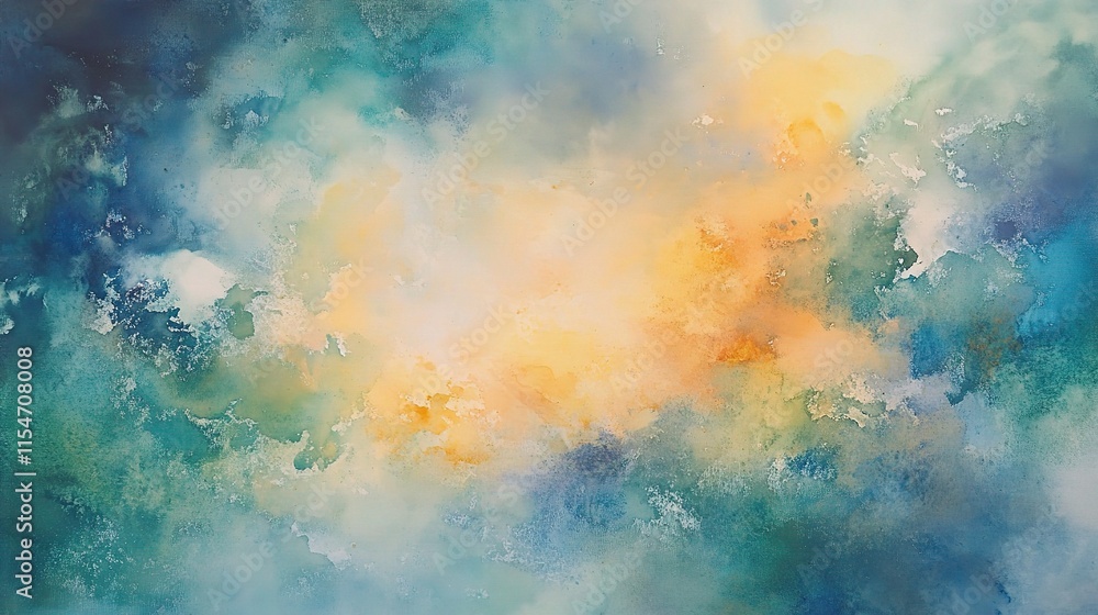 Obraz premium Colorful Abstract Watercolor Background Depicting a Vibrant Sun