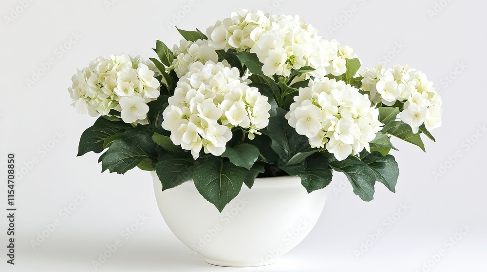 Elegant White Flower Arrangement in Simple Round Pot Elegant White Flower Arrangement in Simple Round Pot