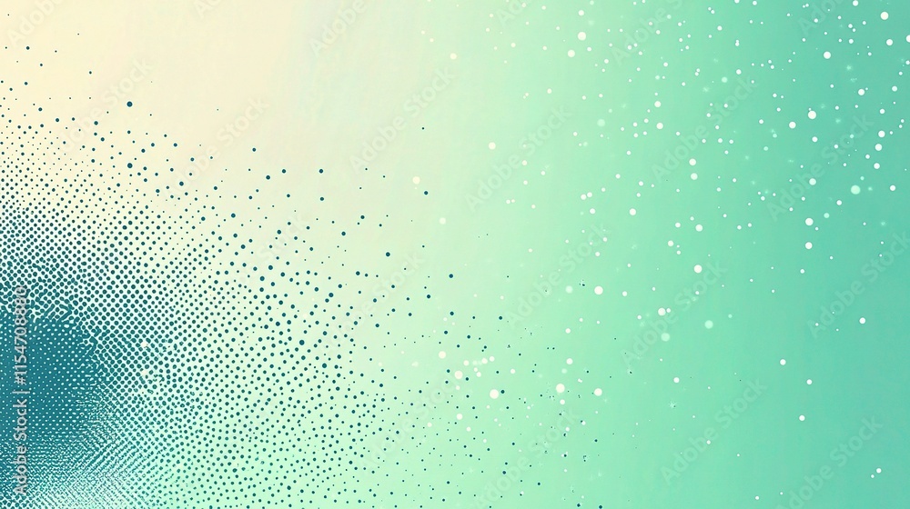 Fototapeta premium Abstract Green Gradient Banner with Halftone Dots Background Design