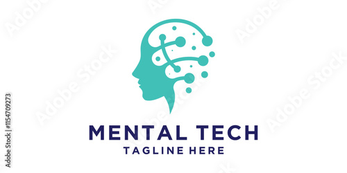 logo design head,connect,technology,modern,psychology,symbol,icon,idea,creative.