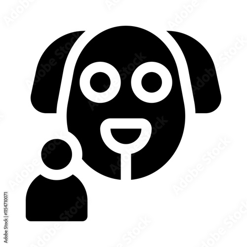 dog owner glyph icon