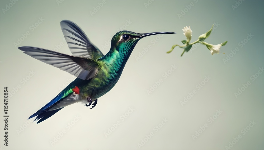 Fototapeta premium hummingbird and flower