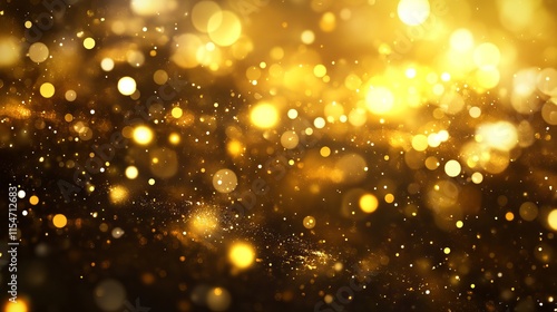 Elegant gold abstract background with bokeh effects and shimmering light, creating a luxurious and bright atmosphere. Perfect for high-end, premium design themes and sophisticated visuals. photo