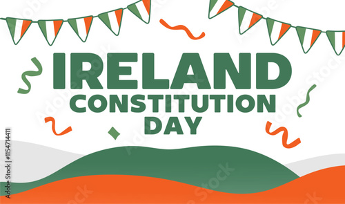 ireland constitution day with irish flag