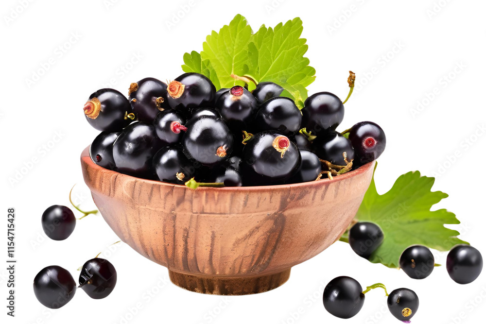 black currant in a bowl isolated on transparent background black currant in a bowl isolated on transparent background