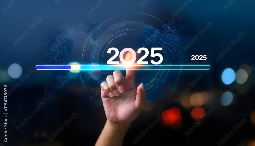 Businessman touching to virtual start button icon with 2025 new year to start
Businessman touching to virtual start button icon with 2025 new year to start