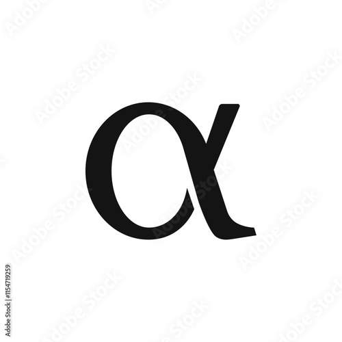Flat Alpha symbol vector illustration