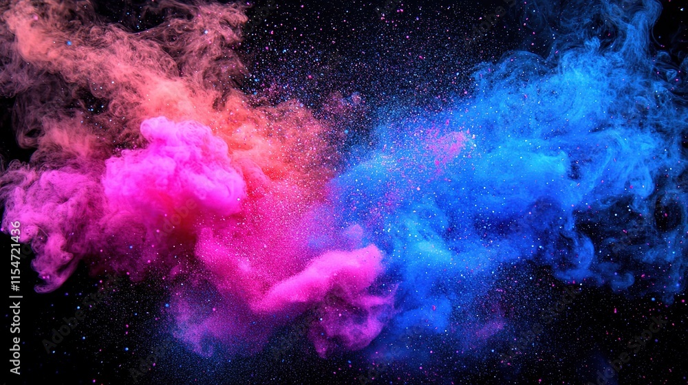 Colorful Smoke Swirls with Glittery Texture and Magical Effects Colorful Smoke Swirls with Glittery Texture and Magical Effects