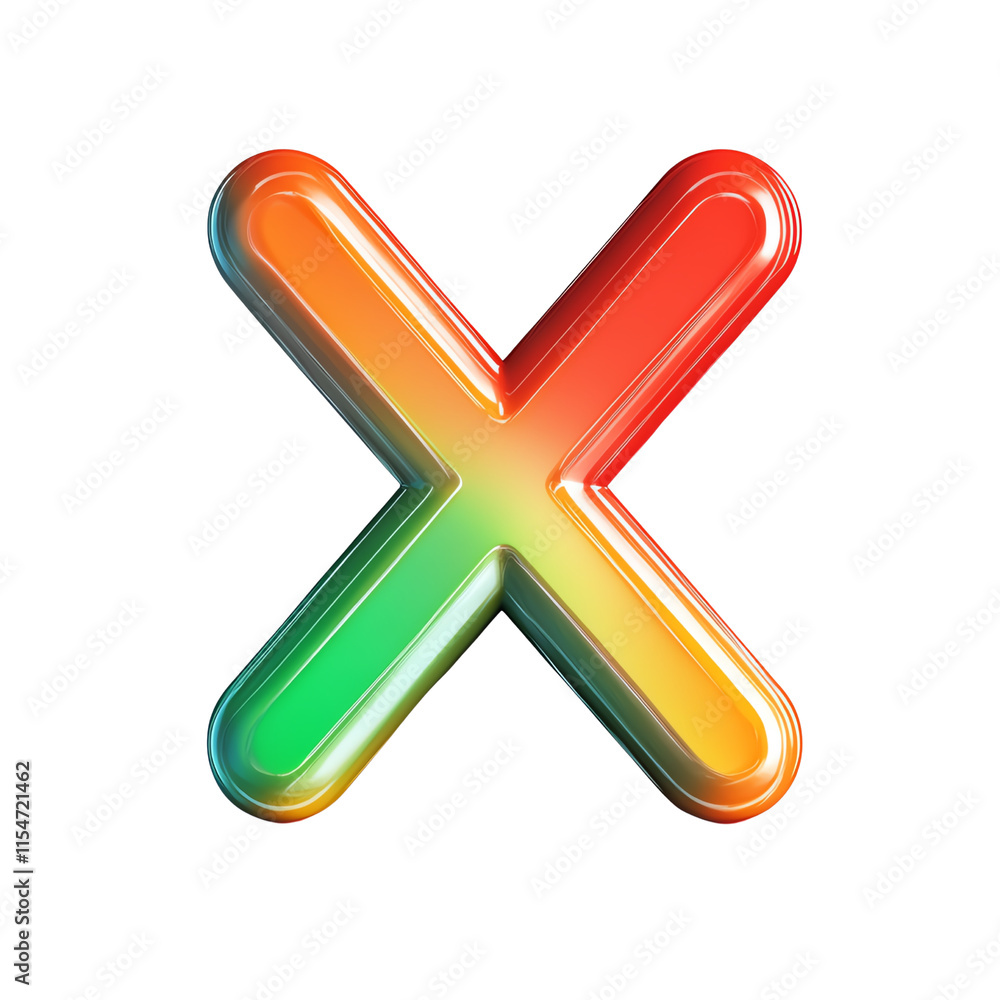 A colorful, three-dimensional letter A colorful, three-dimensional letter
