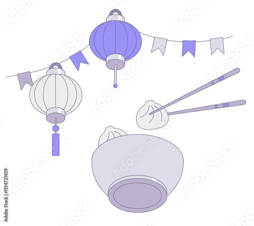 Сhinese lantern festival with dumplings