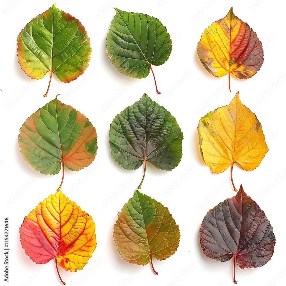 Green leaves isolated on white background with clipping path. Top view. Green leaves isolated on white background with clipping path. Top view.