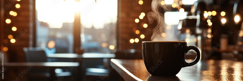 Aromatic Espresso Experience: Close-up of Brewing Machine with Steaming Coffee Cup. Cozy Cafe Ambiance with Focus on Black Mug Being Filled. Creative Abstract Background for Advertising and Marketing Aromatic Espresso Experience: Close-up of Brewing Machine with Steaming Coffee Cup. Cozy Cafe Ambiance with Focus on Black Mug Being Filled. Creative Abstract Background for Advertising and Marketing