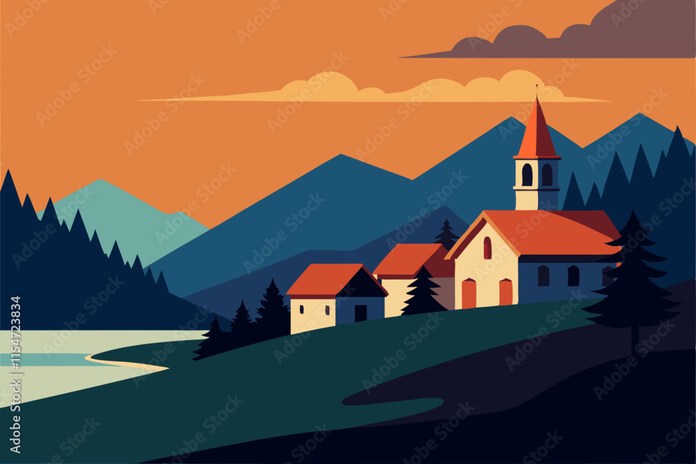 Fototapeta premium house in the mountains