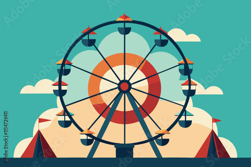 A carnival Ferris wheel vector illustration