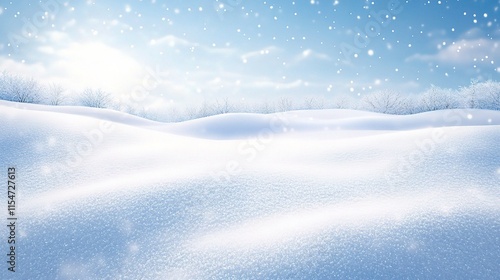 Wallpaper Mural Soft White Snow Flakes Falling on Serene Snow Covered Landscape Torontodigital.ca