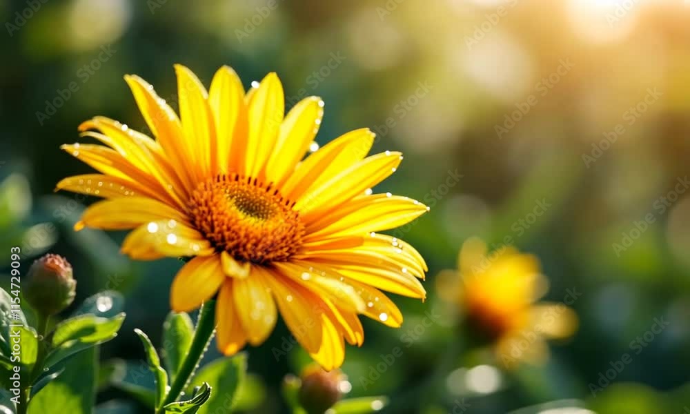 detailed macro shot of a radiant yellow daisy detailed macro shot of a radiant yellow daisy