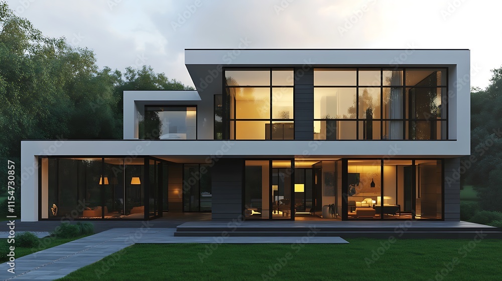 Captivating image of a luxurious and modern home with sleek architectural elements Captivating image of a luxurious and modern home with sleek architectural elements