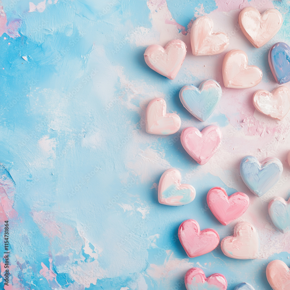 Fototapeta premium Valentine's Day on pastel background, generative AI illustration